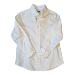 NEW Crewcuts White Oxford Stretch Shirt Button Down Long Sleeve‎  Size 4-5